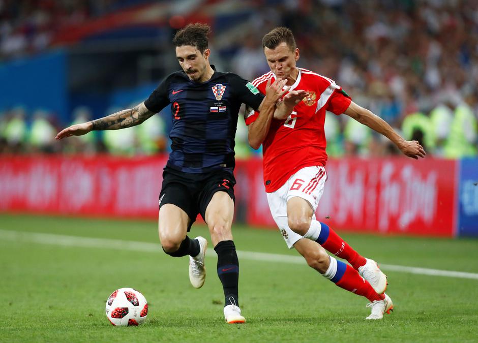 Denis Čerišev i Šime Vrsaljko na utakmici Hrvatska Rusija | Author: MAXIM SHEMETOV/REUTERS/PIXSELL