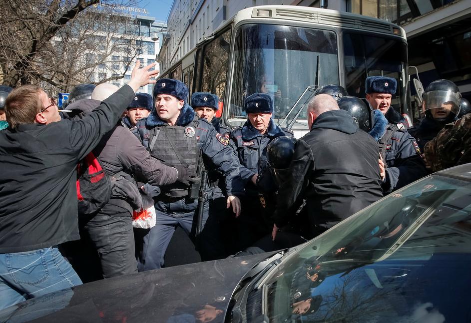Prosvjedi u Moskvi 26. 03. 2017. na kojima je uhićen Aleksej Navalni, vođa opozicije