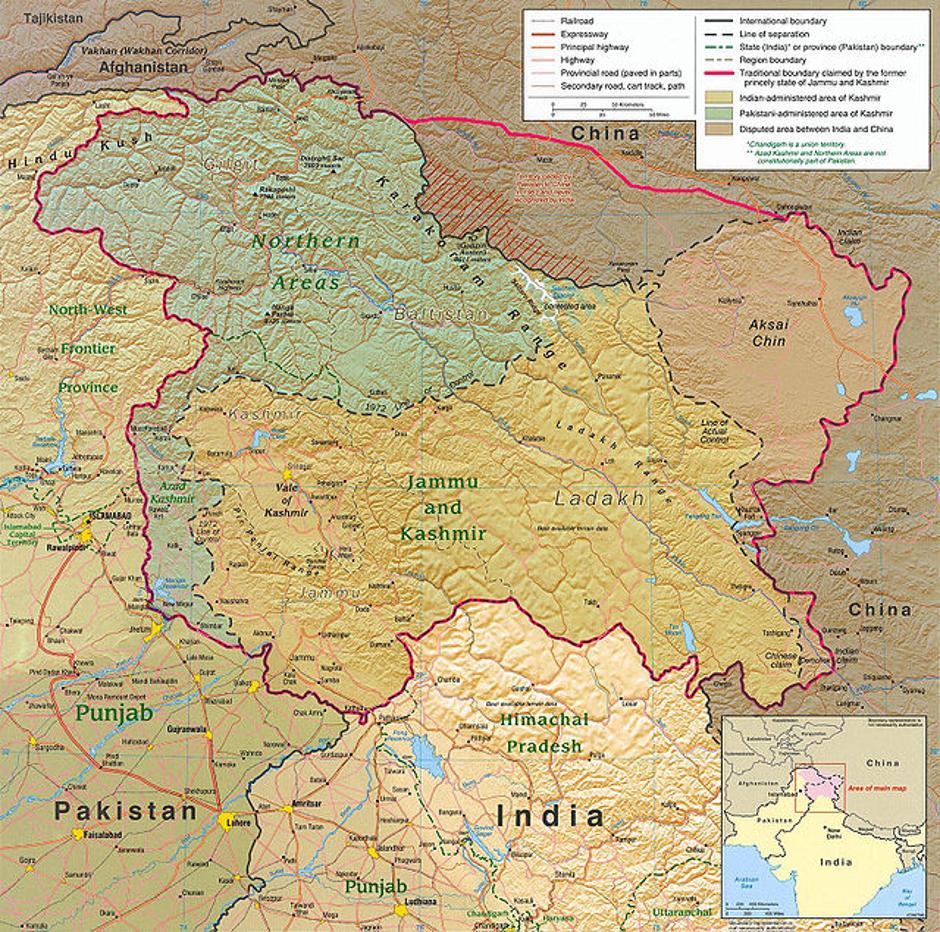 Kašmir na karti | Author: Wikipedia