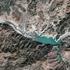 A satellite view shows reduced water level in the Latian Dam, in Lavasan